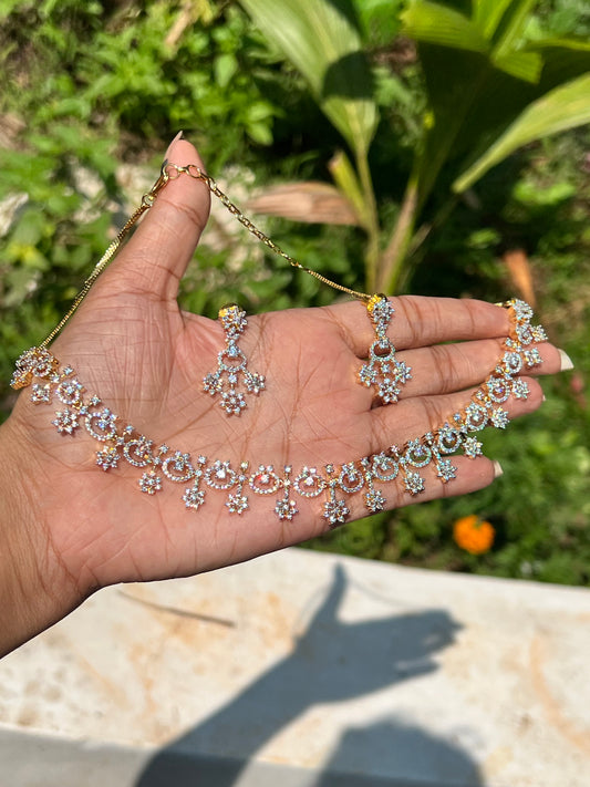 Premium daimond finish bridal necklace product code D08