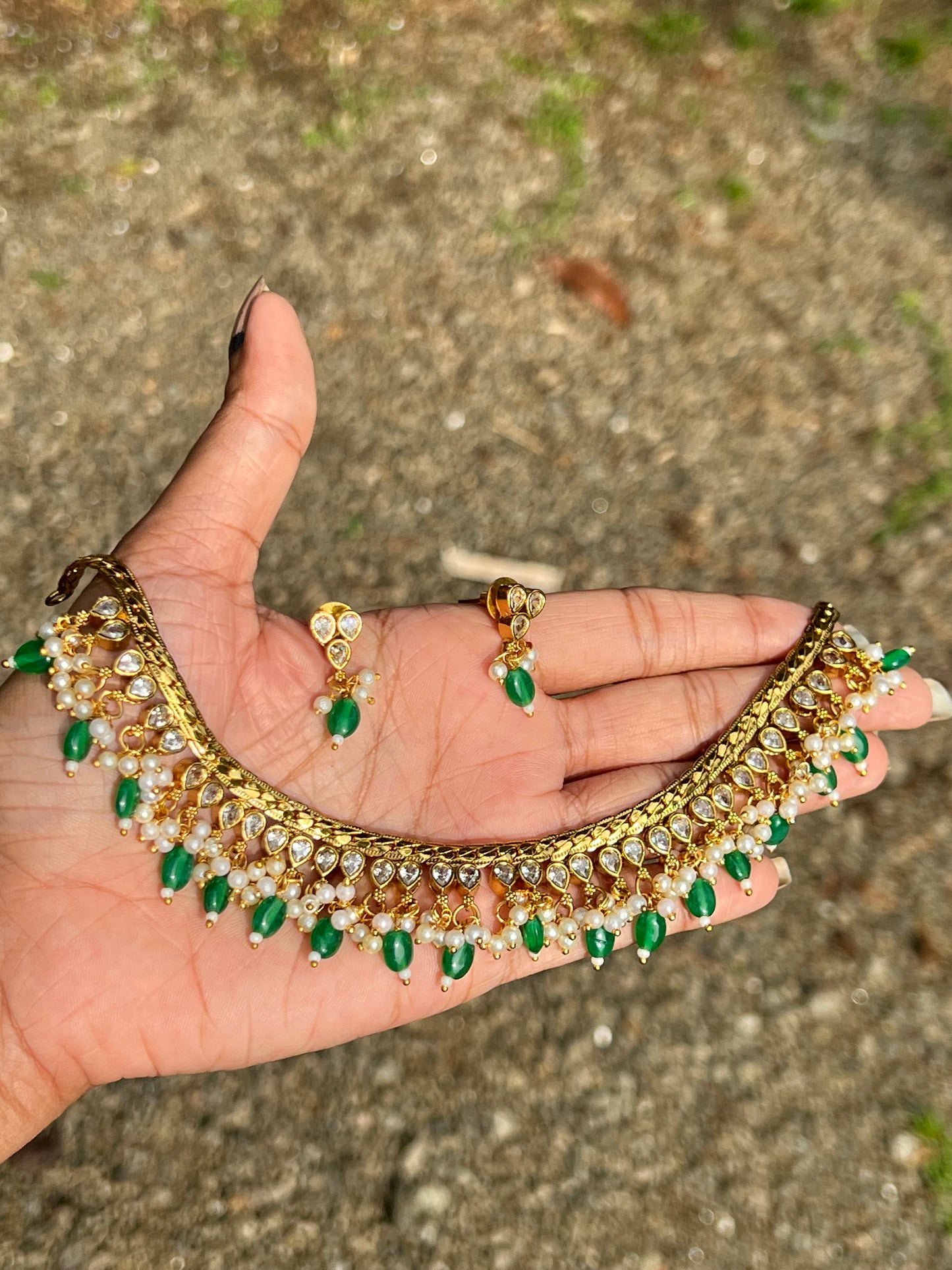 Premium quality ad bridal beads hanging necklace product code 351