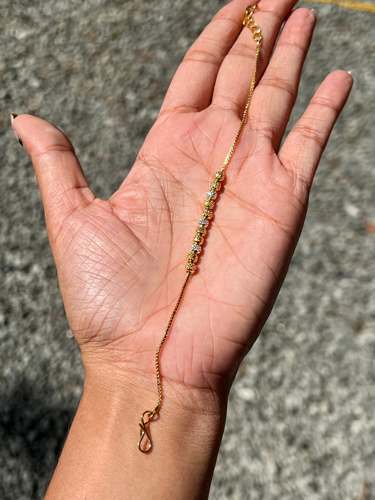 Premium gold plated two tone ball bracelet product code G15