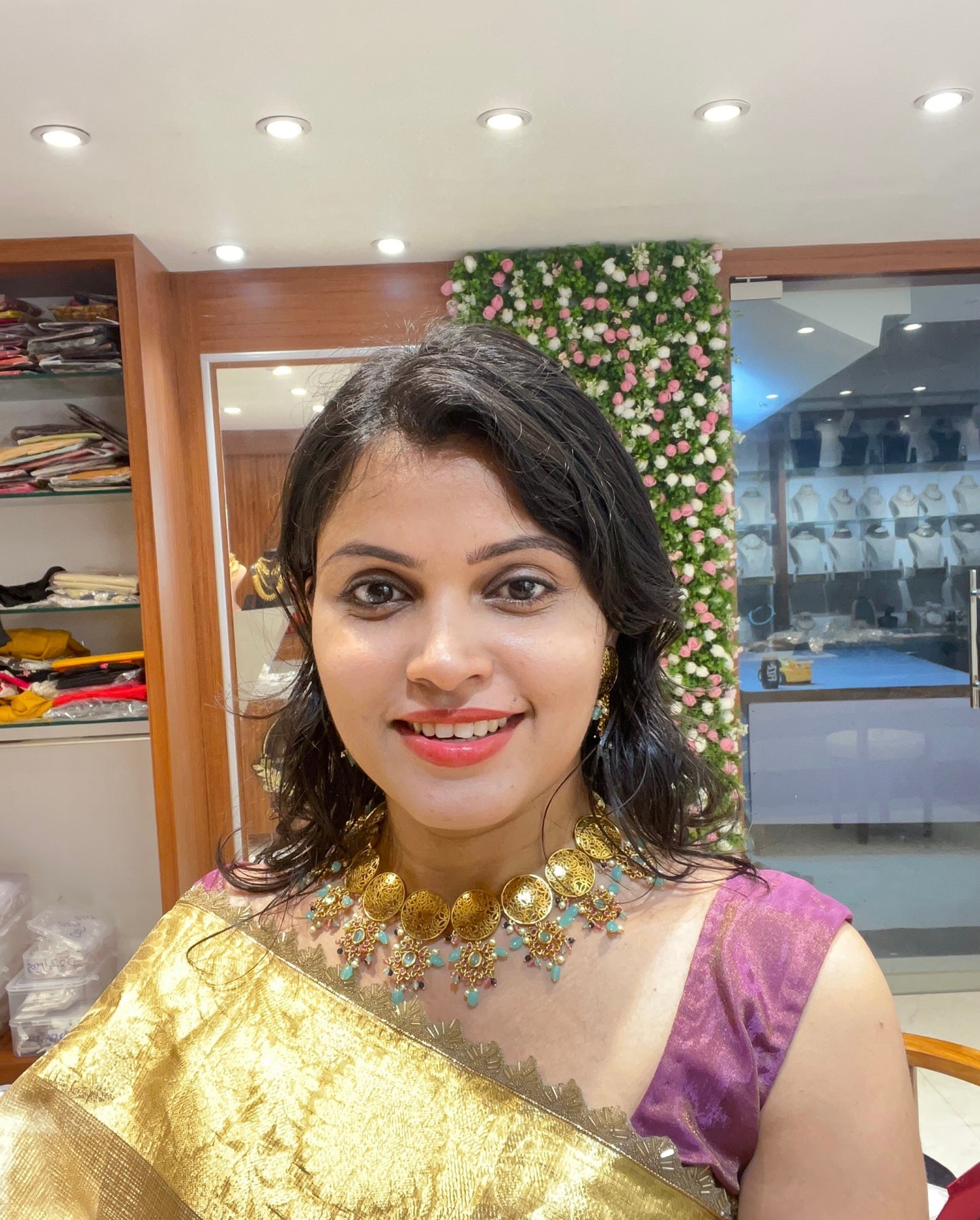 Premium quality gold replica bridal necklace set product code BD10 Prebooking 10 days