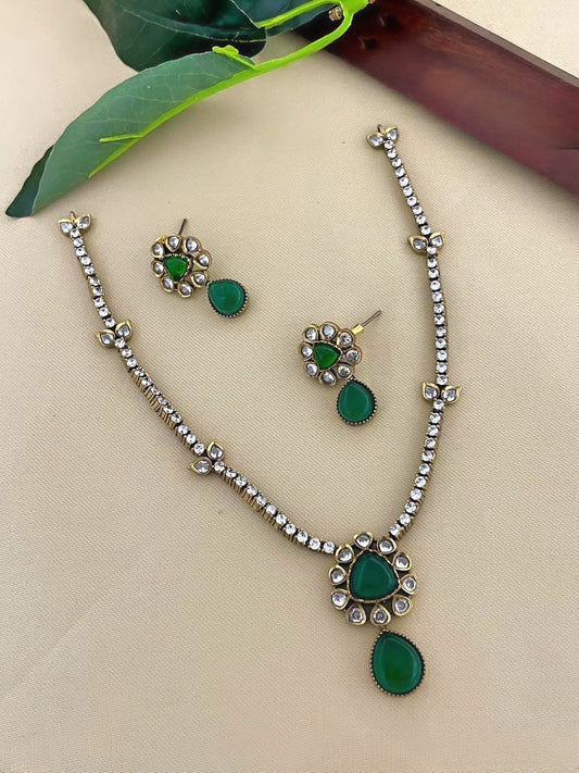 Exclusive premium Victorian jadau Kundan long necklace product code 412