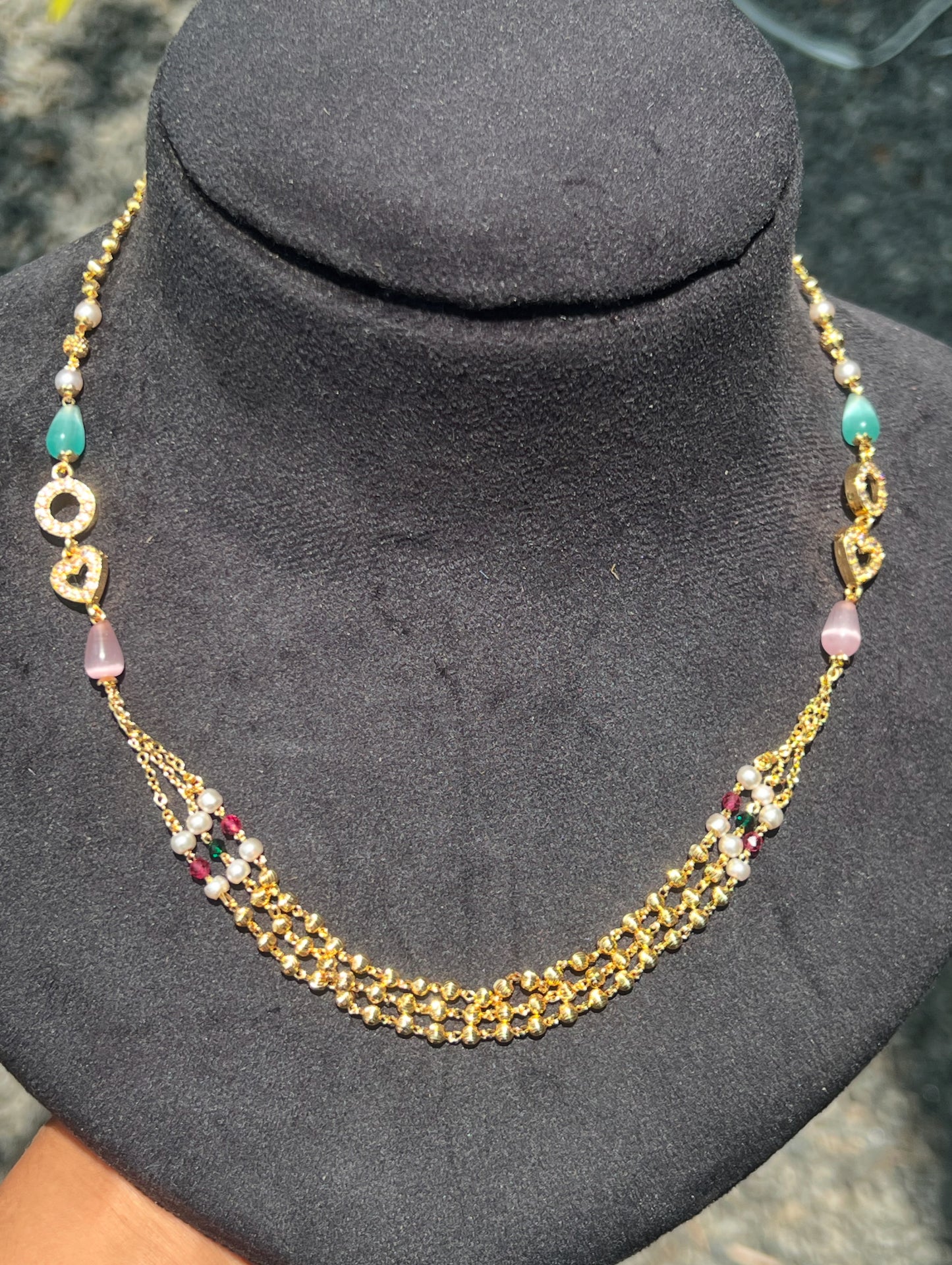 Premium gold plated daily use trending  layered necklace product code G52