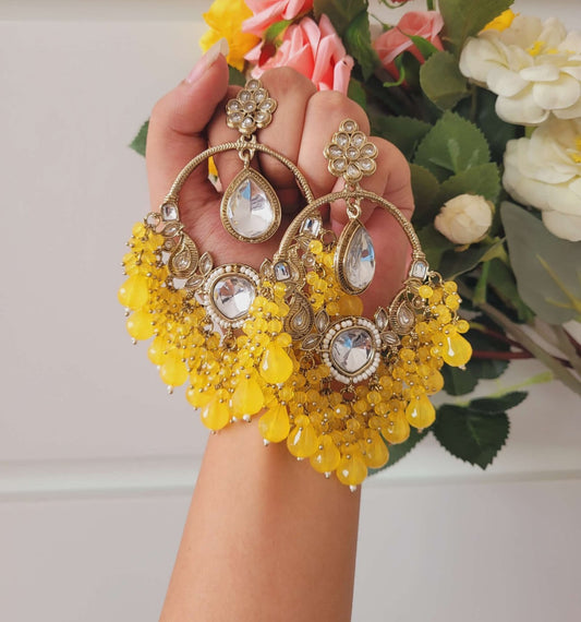 Big Kundan Chandbali Earings product code 42