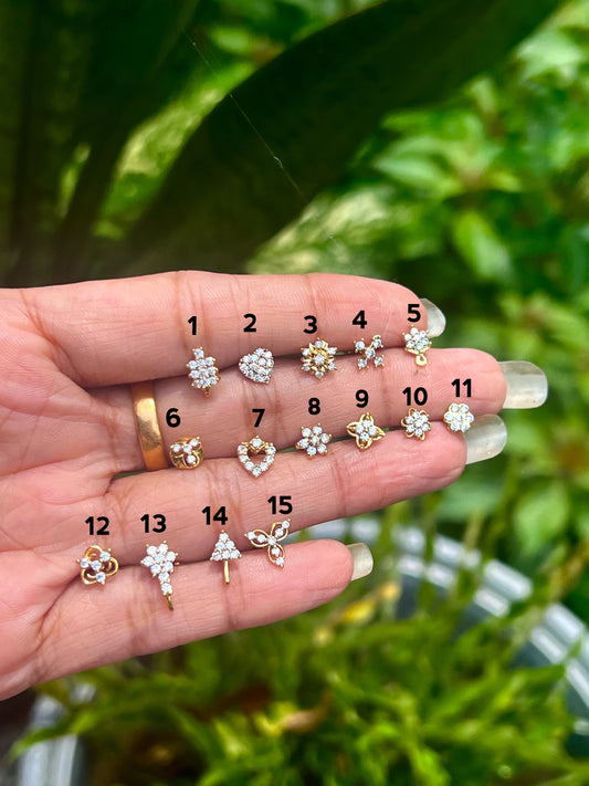 Premium daily use gold plated waterproof screw back nosepin product code E38