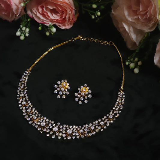 Premium daimond finish bridal necklace product code 1265