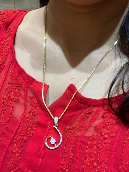 Premium diamond finish pendant chain set (24inch ) product code D180