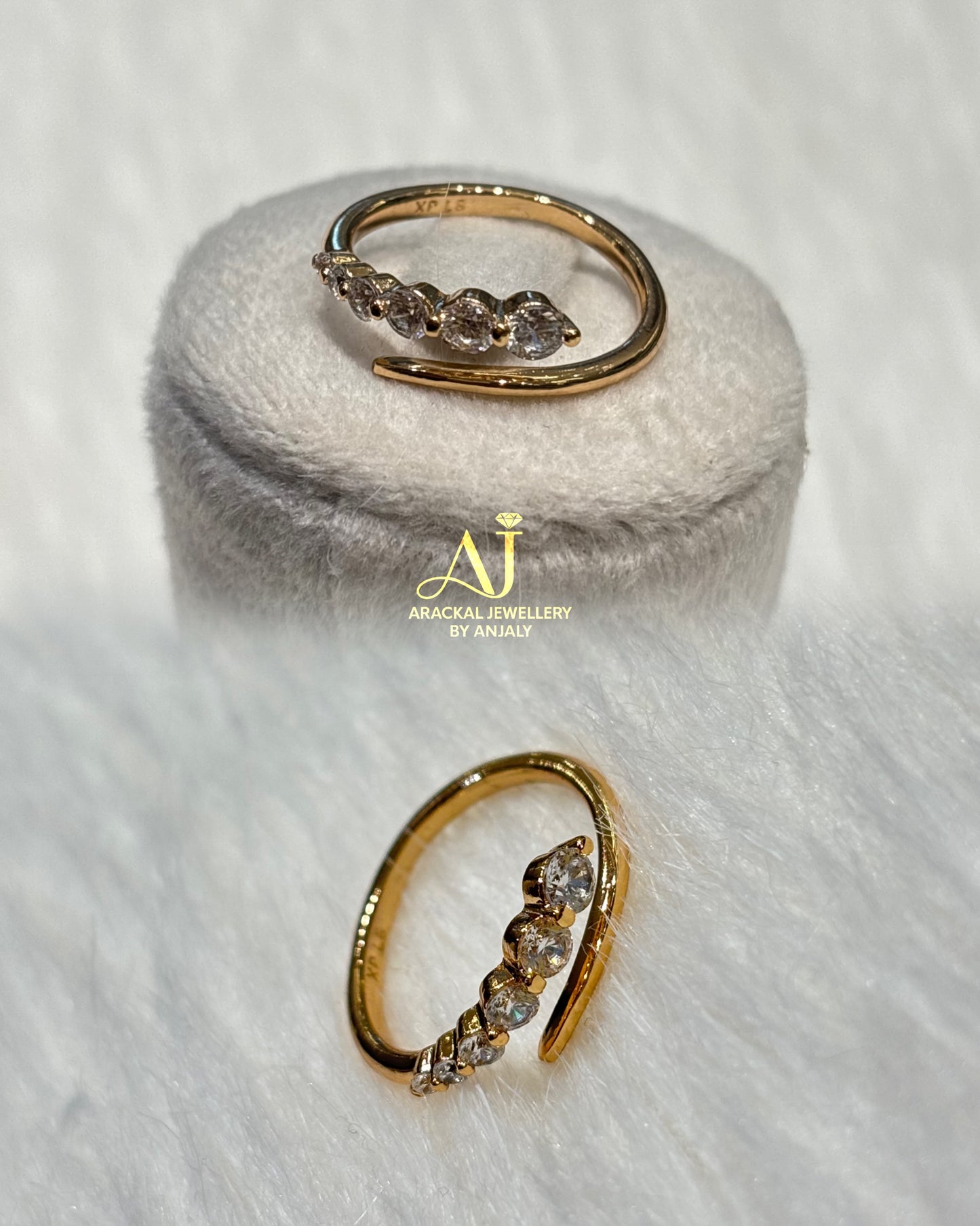 Premium 18k gold plated cz ring product code R05