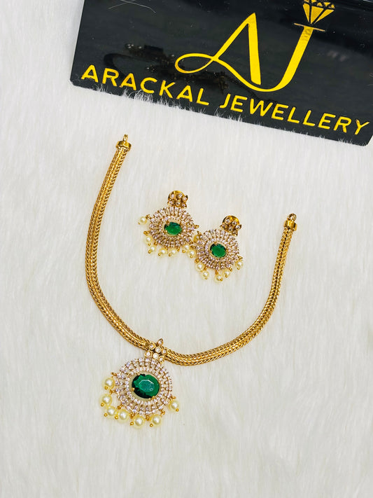 Premium quality gold polish pendant chain set product code N285