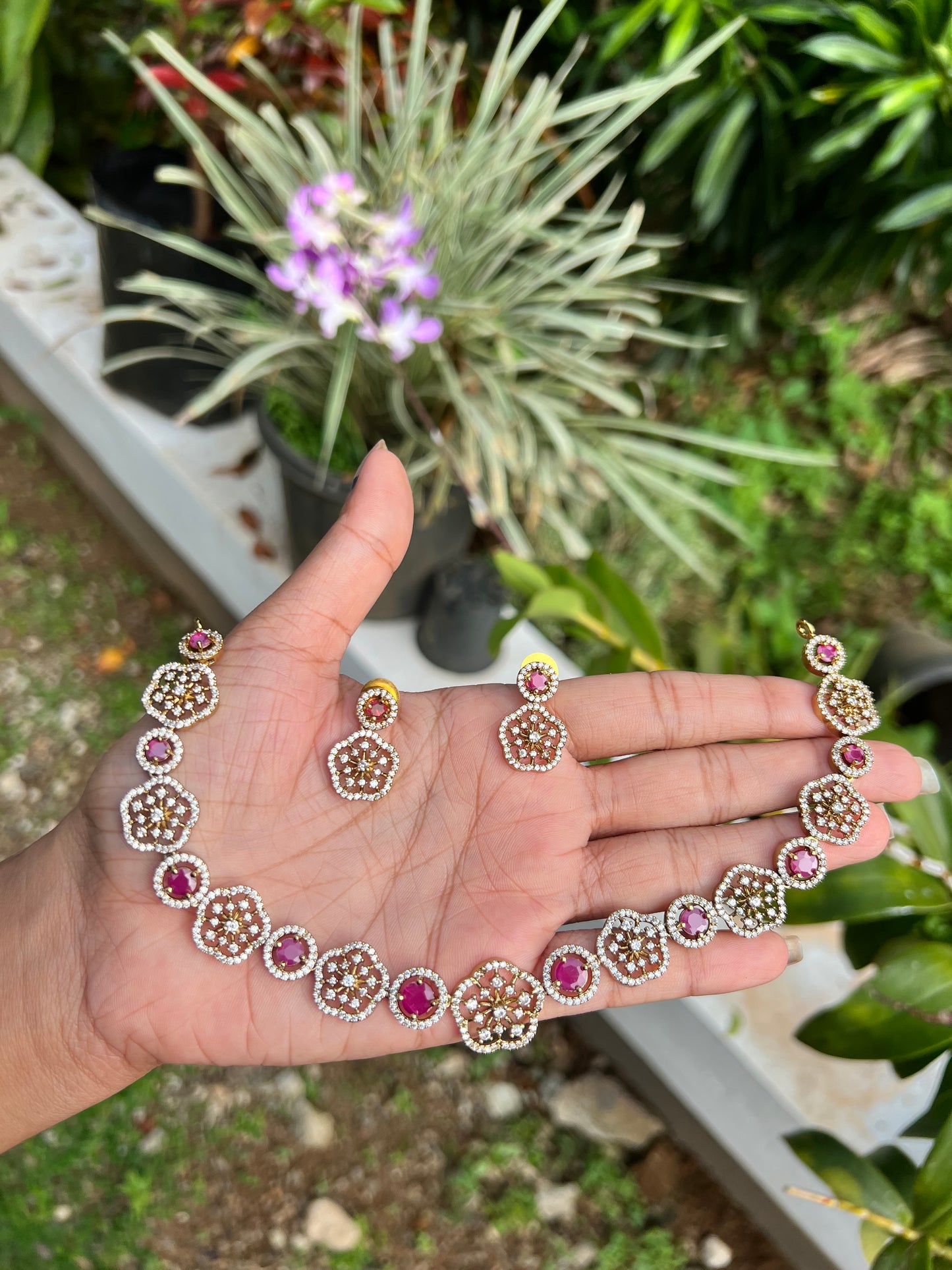 Premium stunning ad daimond cut necklace product code 799