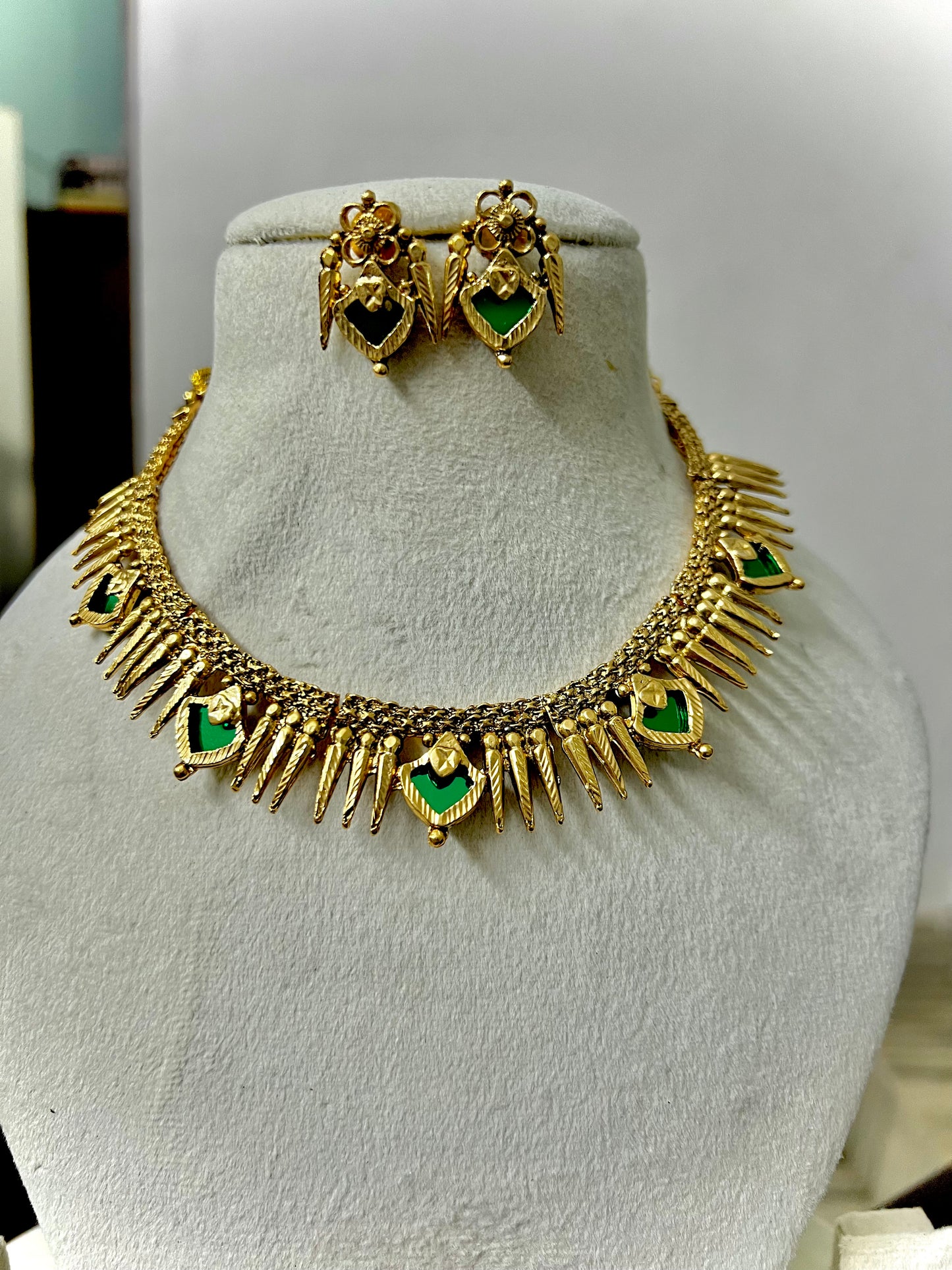 Fusion palakka mullamuttu necklace set product code 1286