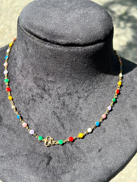 Daily wear gold plated Navarathna chain product code G10