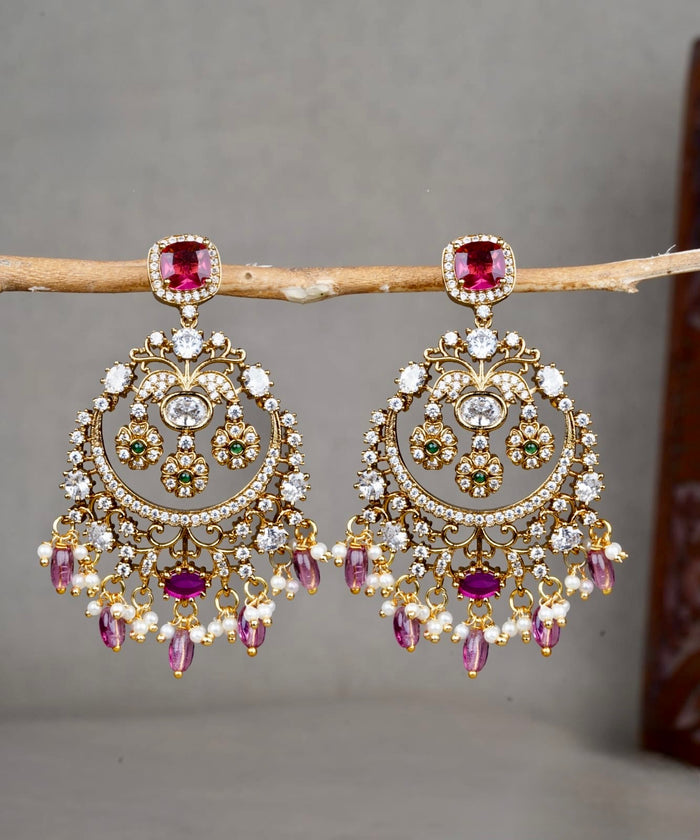 Premium Chandbali Kundan ad earings product code E256