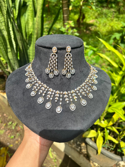 Premium stunning daimond replica bridal necklace product code N177