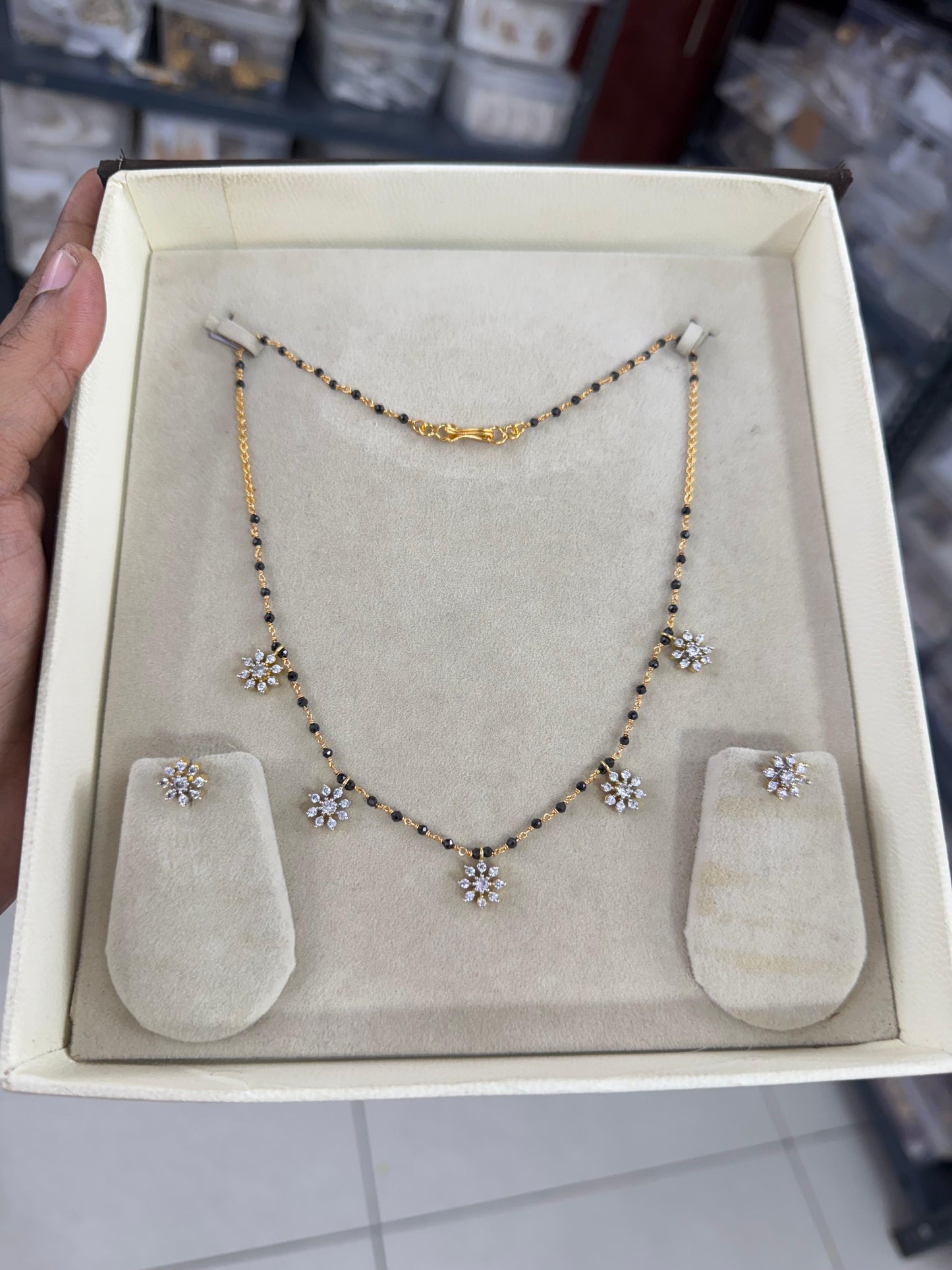 New designer diamond copy real beads handmade necklace set