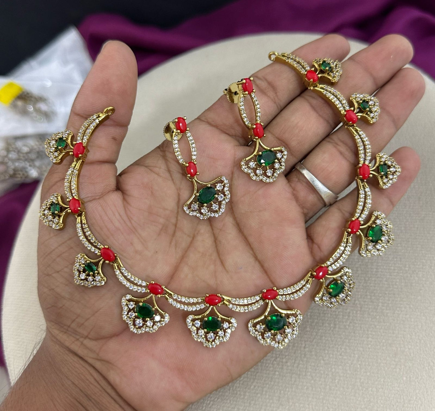 Premium designer ad  necklace product code 1195