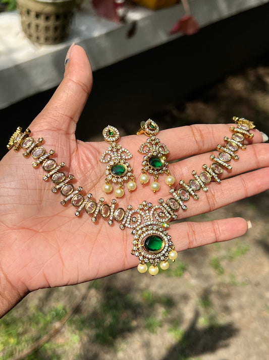 Premium ad jadau Kundan necklace product code N412