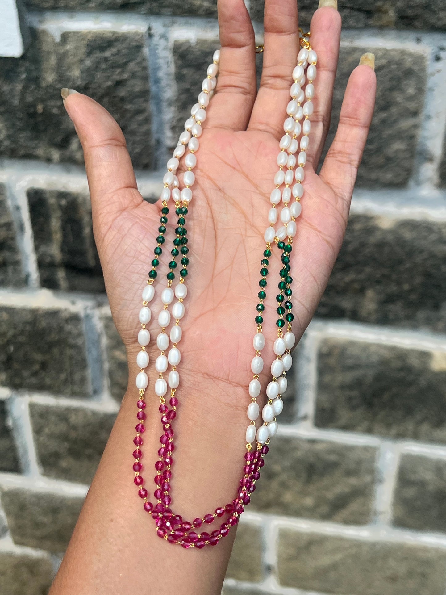 Premium pearl Multi color necklace product code P57