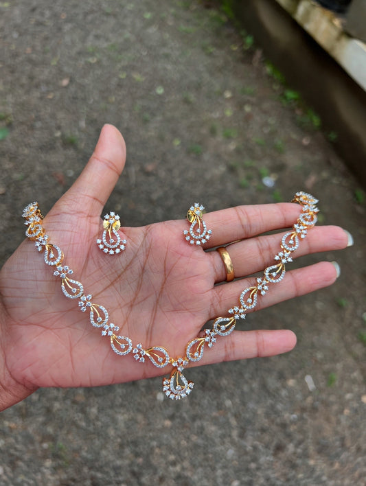 Premium diamond finish bridal necklace product code N83
