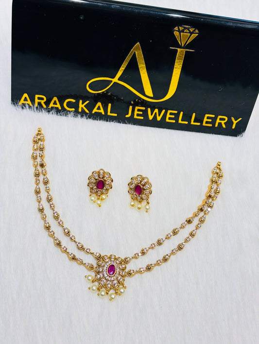 Premium quality ad 2layer necklace product code N293
