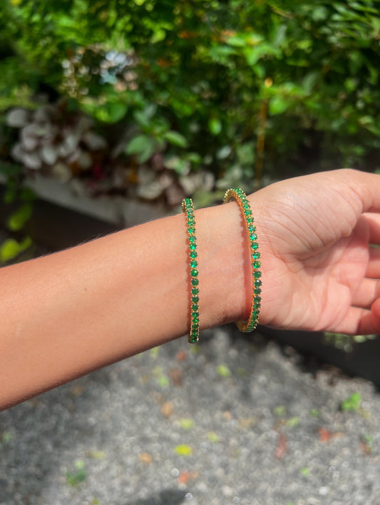 Premium gold plated ad green stone bangles Set of 2 product code B148