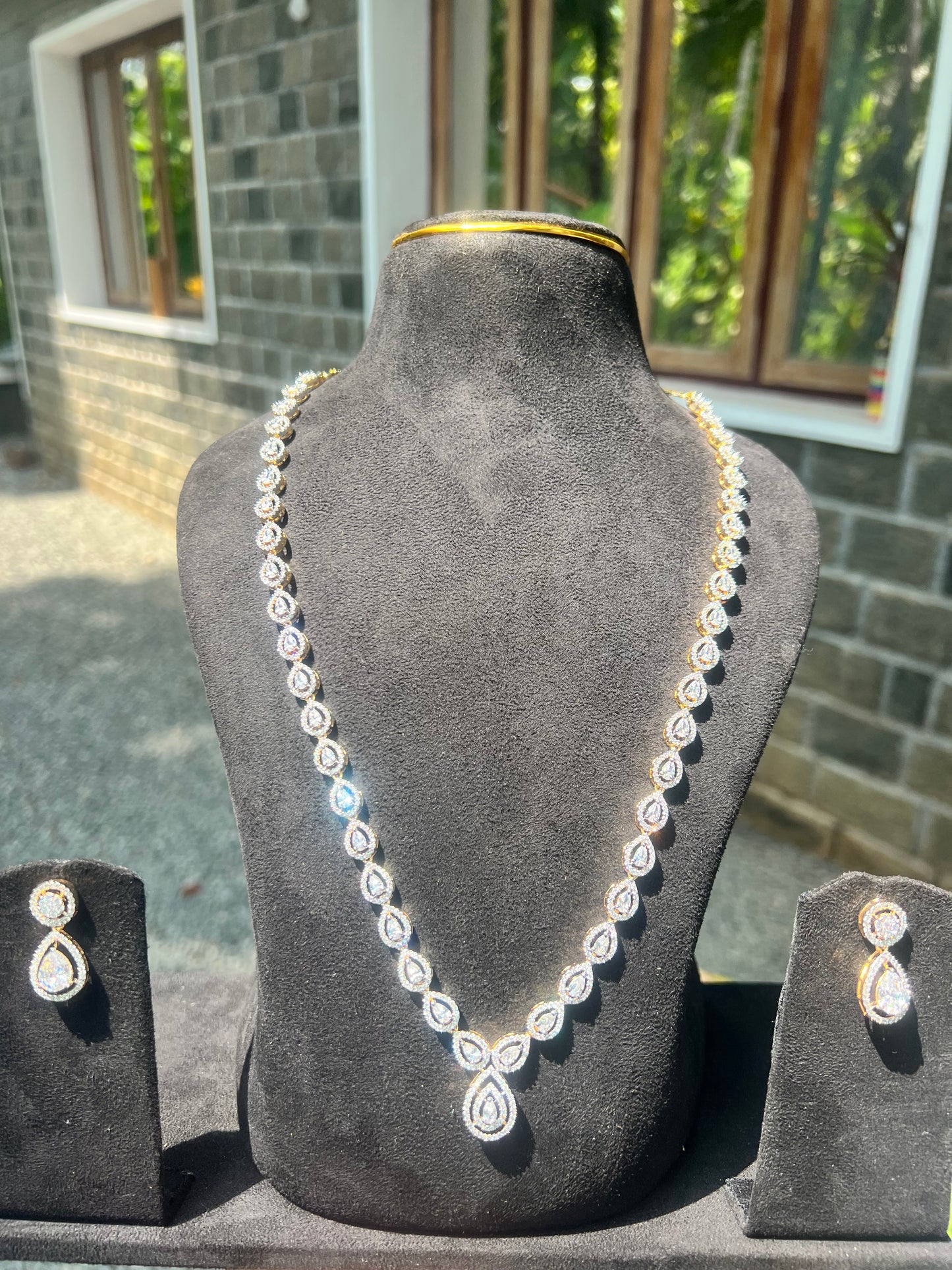 Premium quality diamond finish GJ polish long haram with adjustable back chain H93