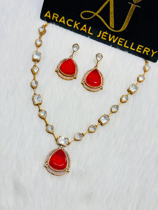 Premium quality jadau Kundan polki  short haram product code N264