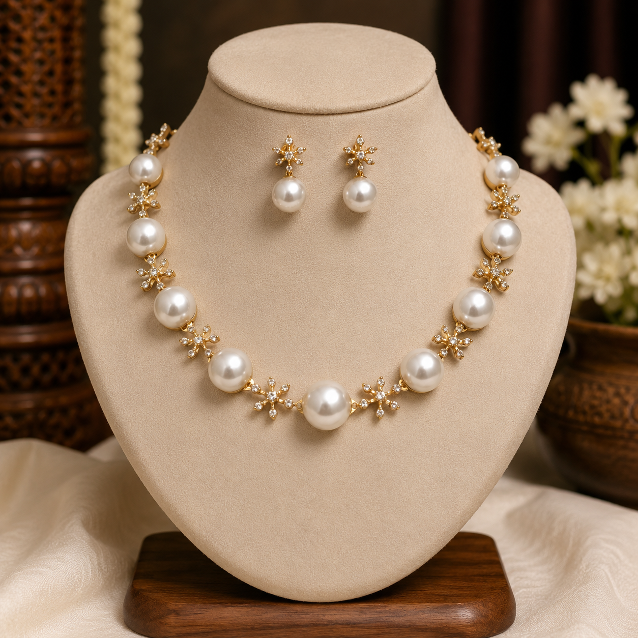 Premium pearl ad star necklace set product code T132