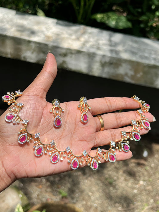 Premium daimond replica bridal necklace product code N217