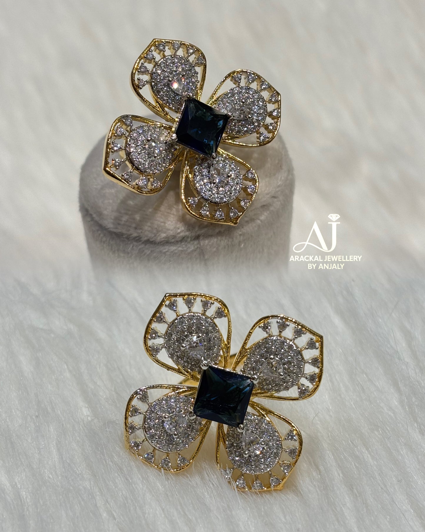 Premium daimond finish big statement adjustable ad rings product code R15