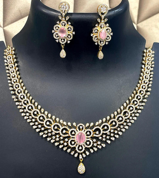 Premium daimond finish bridal necklace product code 1400