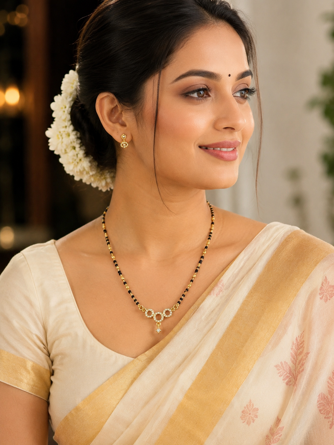 Premium gold plated one layer ad pendant mangalsutra product code G117