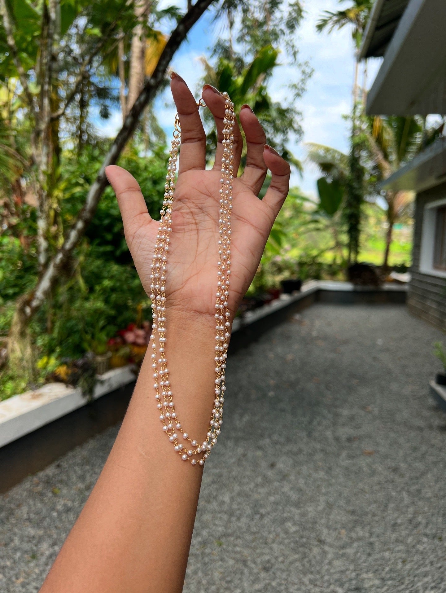 Premium 3layer pearl 6pidi necklace product code P08