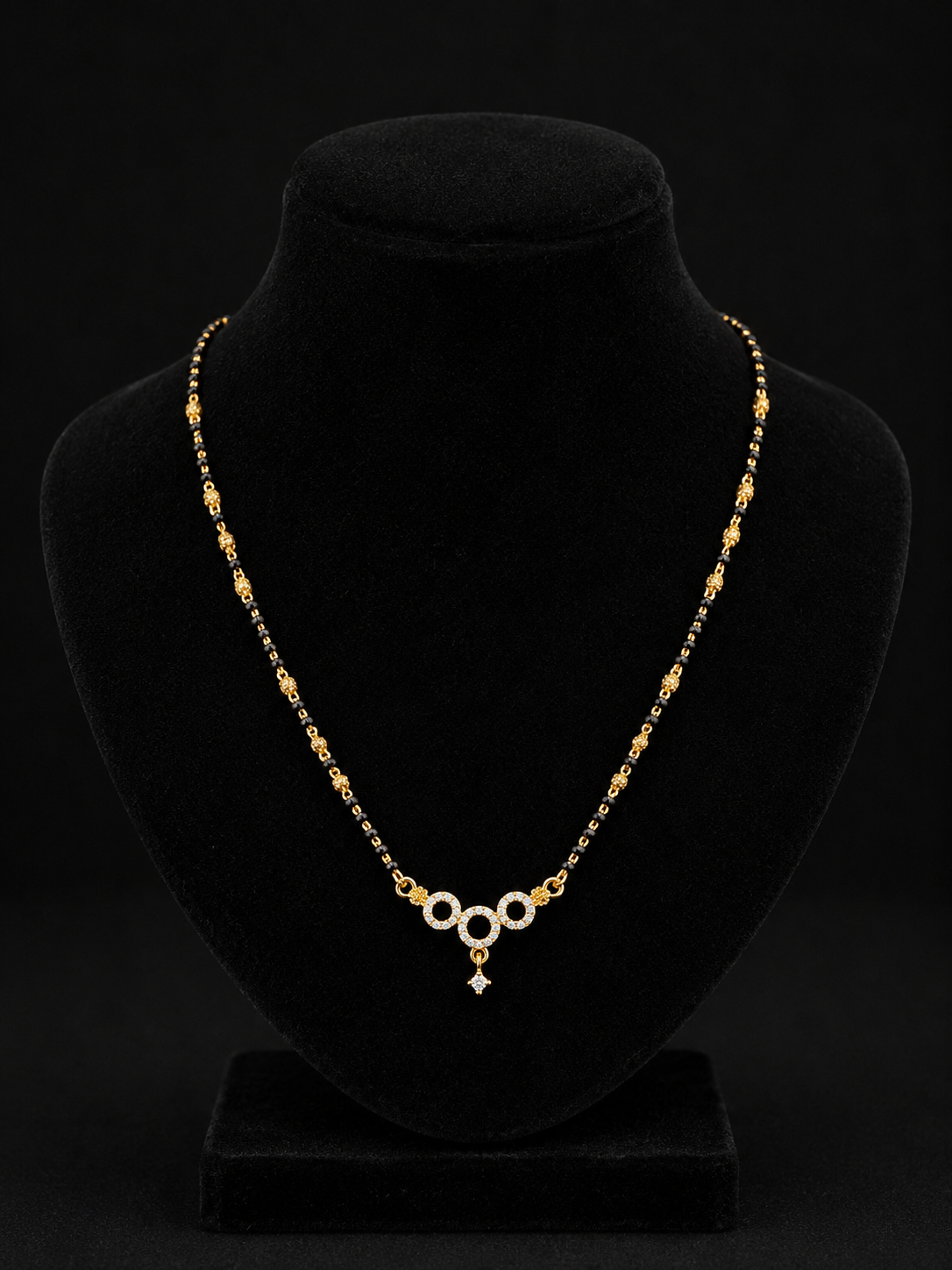 Premium gold plated one layer ad pendant mangalsutra product code G117