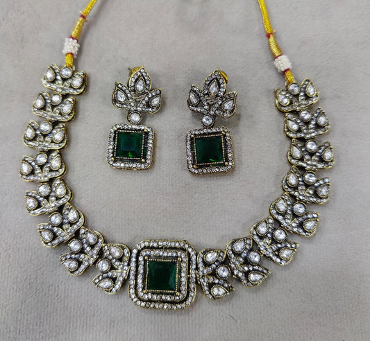 Designer polki Kundan necklace product code 1011