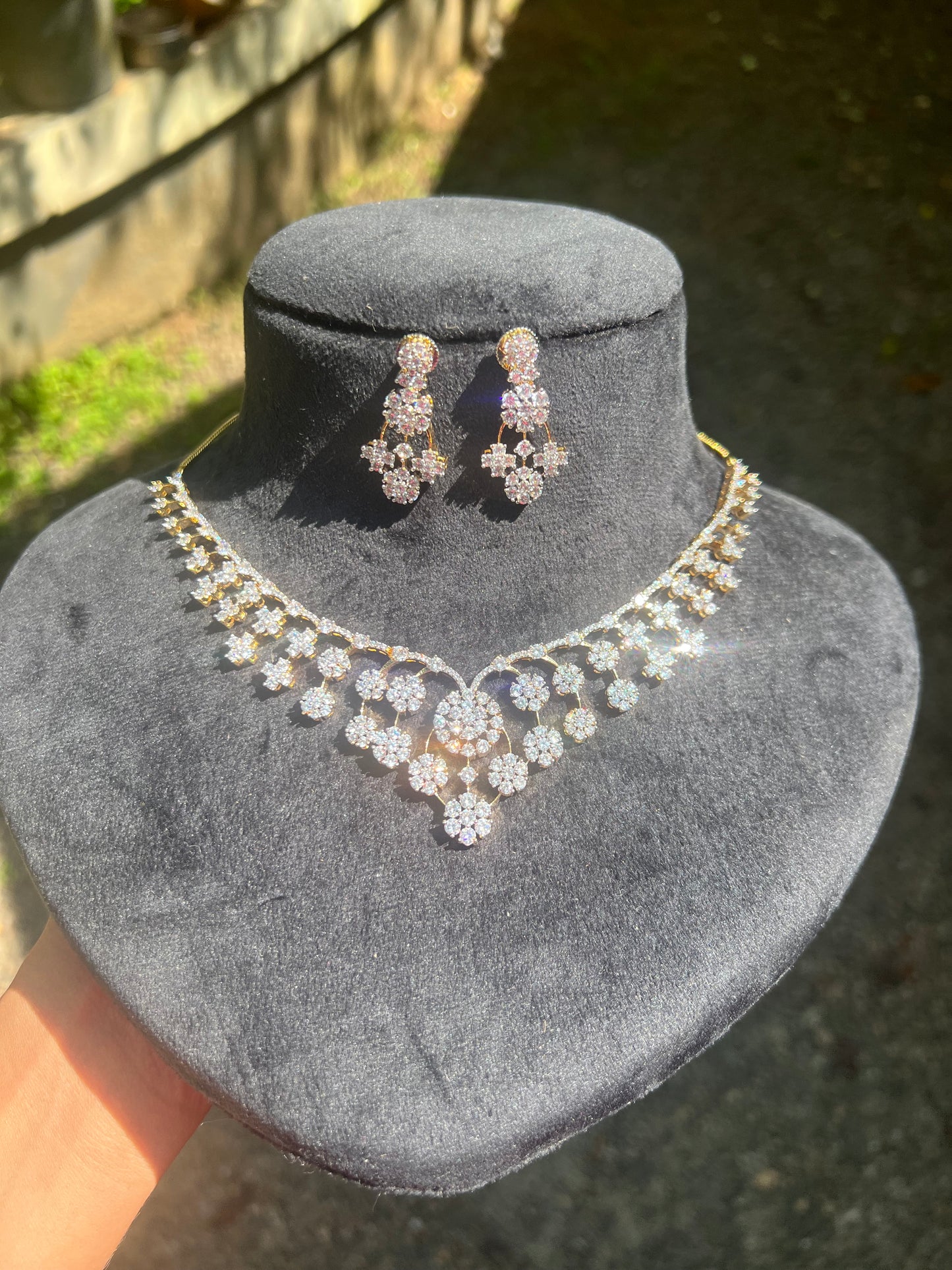 Premium daimond finish bridal necklace product code 58