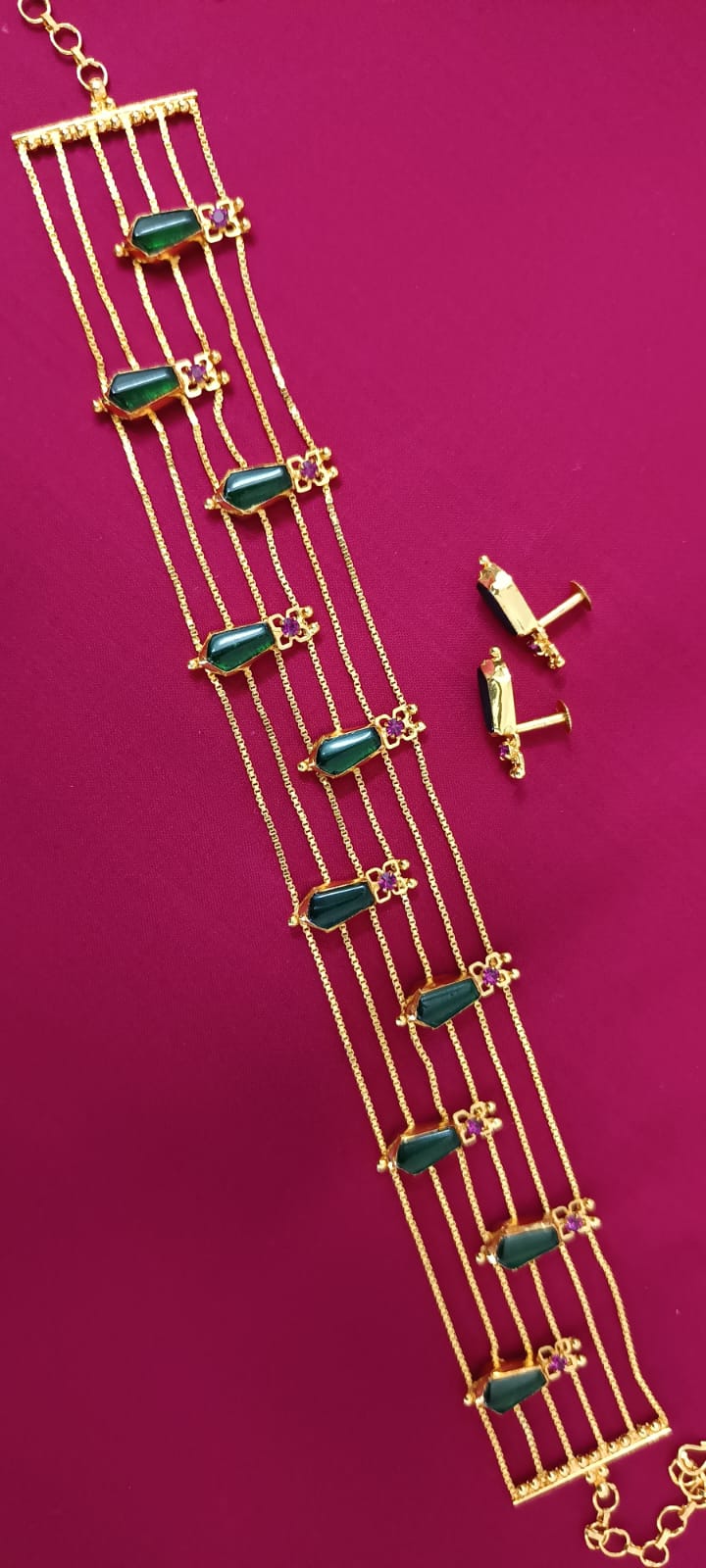 Trending 1gram gold plated 6layer Palakka choker set product code 1172
