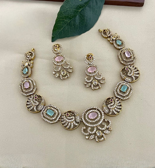 Premium peacock pastel color necklace