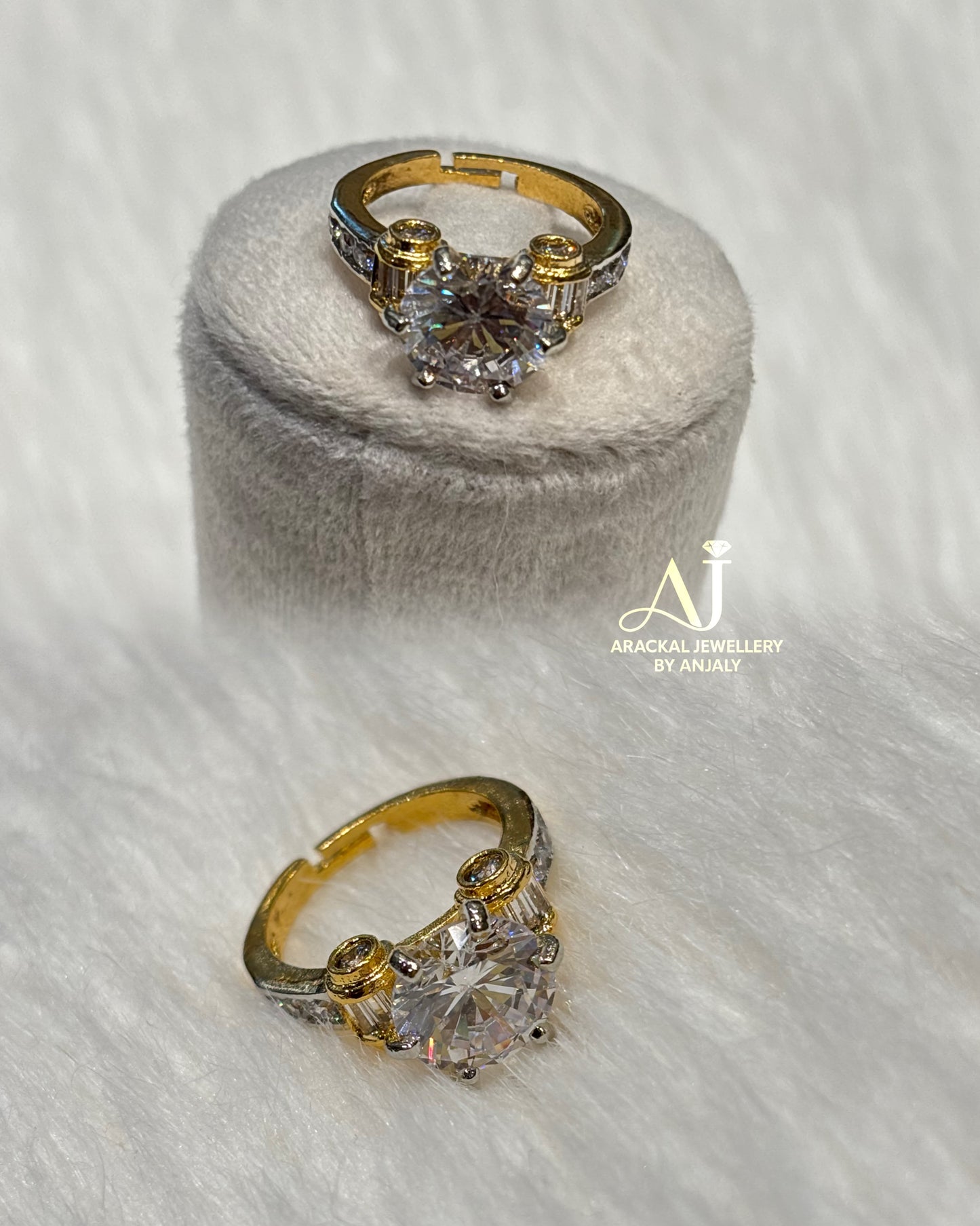 Premium 18k gold plated cz ring product code R05