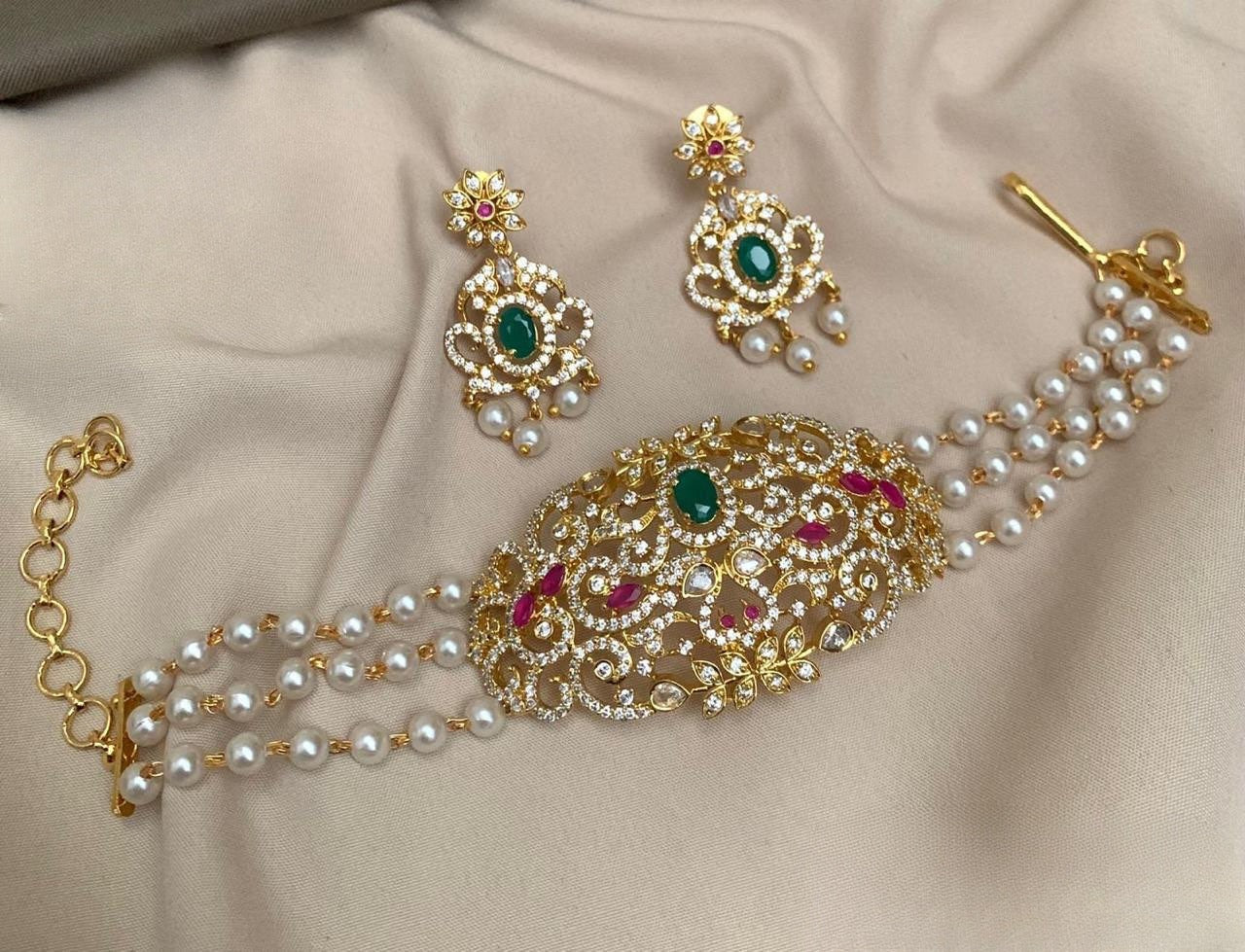 Premium ad 3 layer pearl choker product code 1189