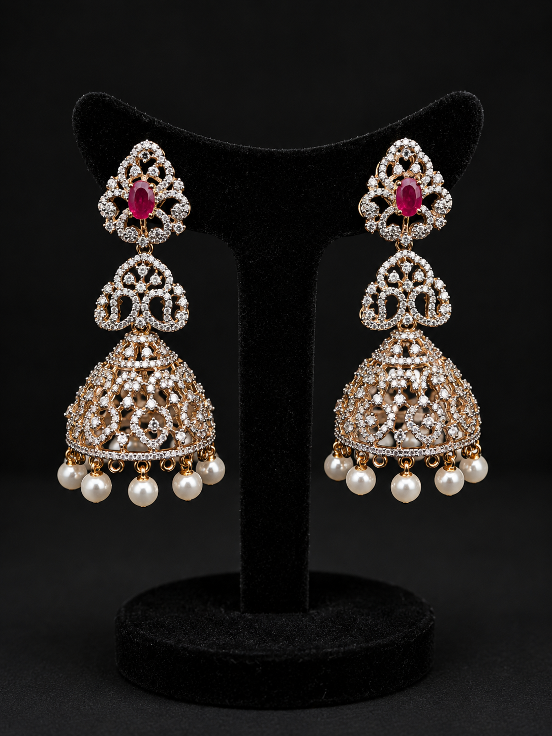 Premium diamond finish bridal jhumka product code E205