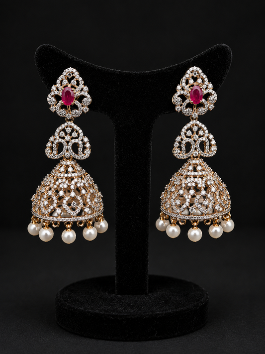 Premium diamond finish bridal jhumka product code E205