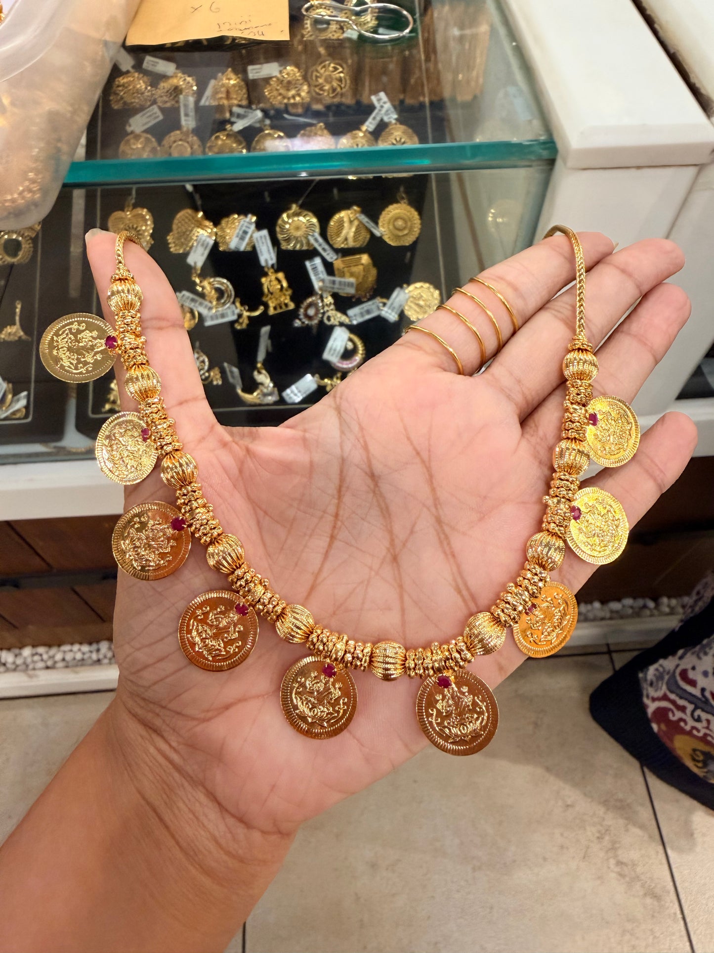 premium gold plated coin necklace product code G113