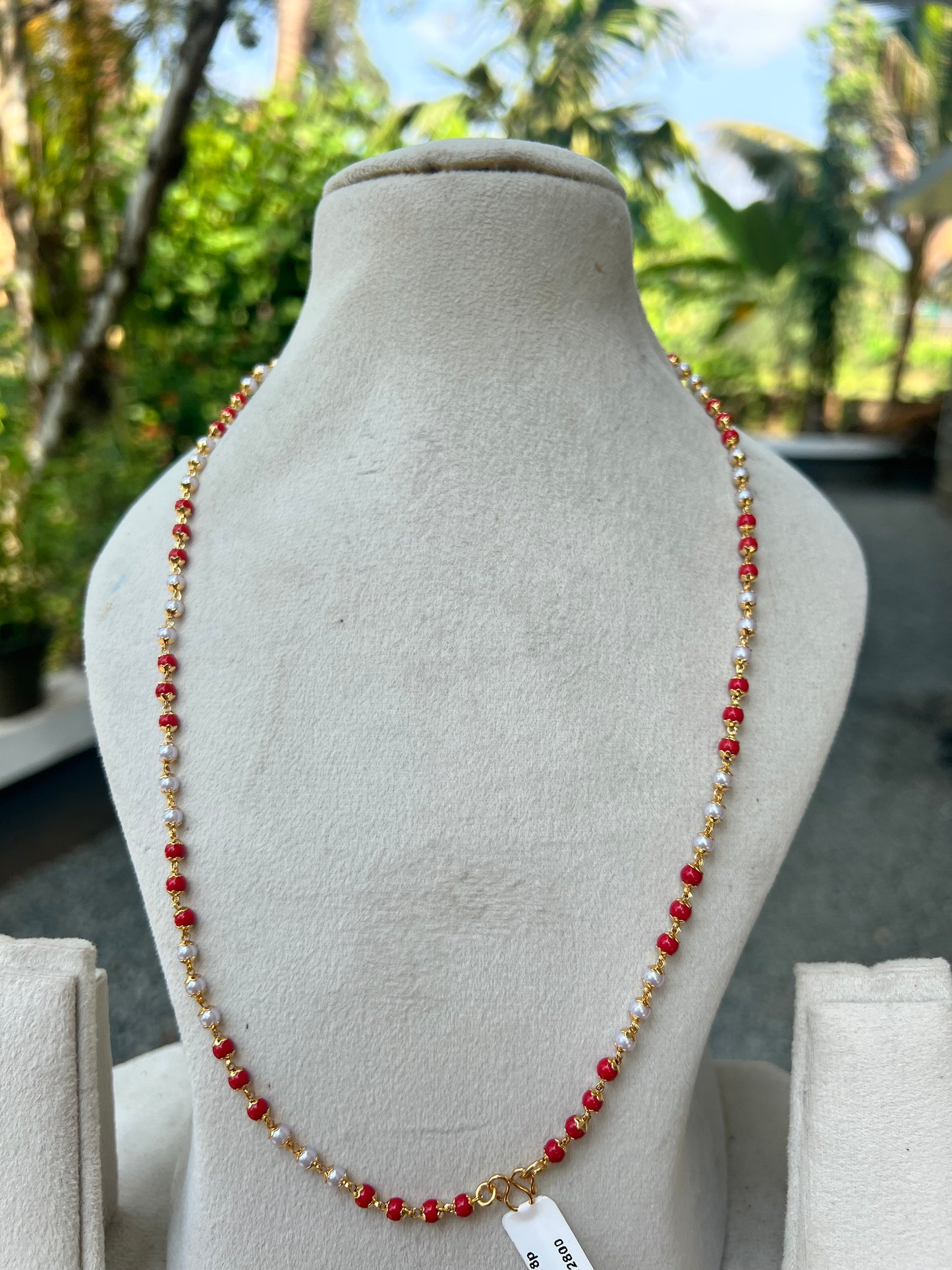 Premium daily wear gold plated pearl 8pidi (24inch )chains product code G20