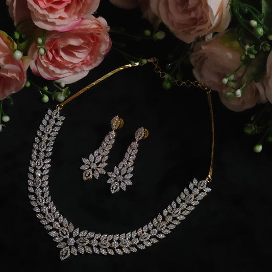 Premium daimond finish bridal necklace product code 22