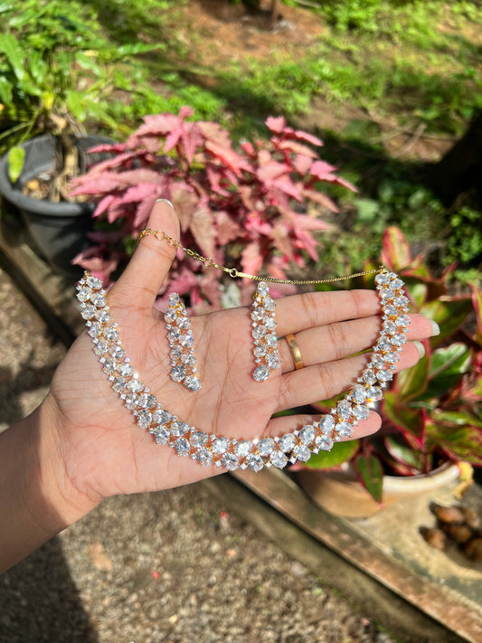 Premium diamond finish bridal necklace product code N94