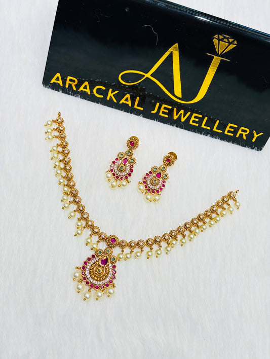 Premium quality non idol pearl hanging necklace product code N279