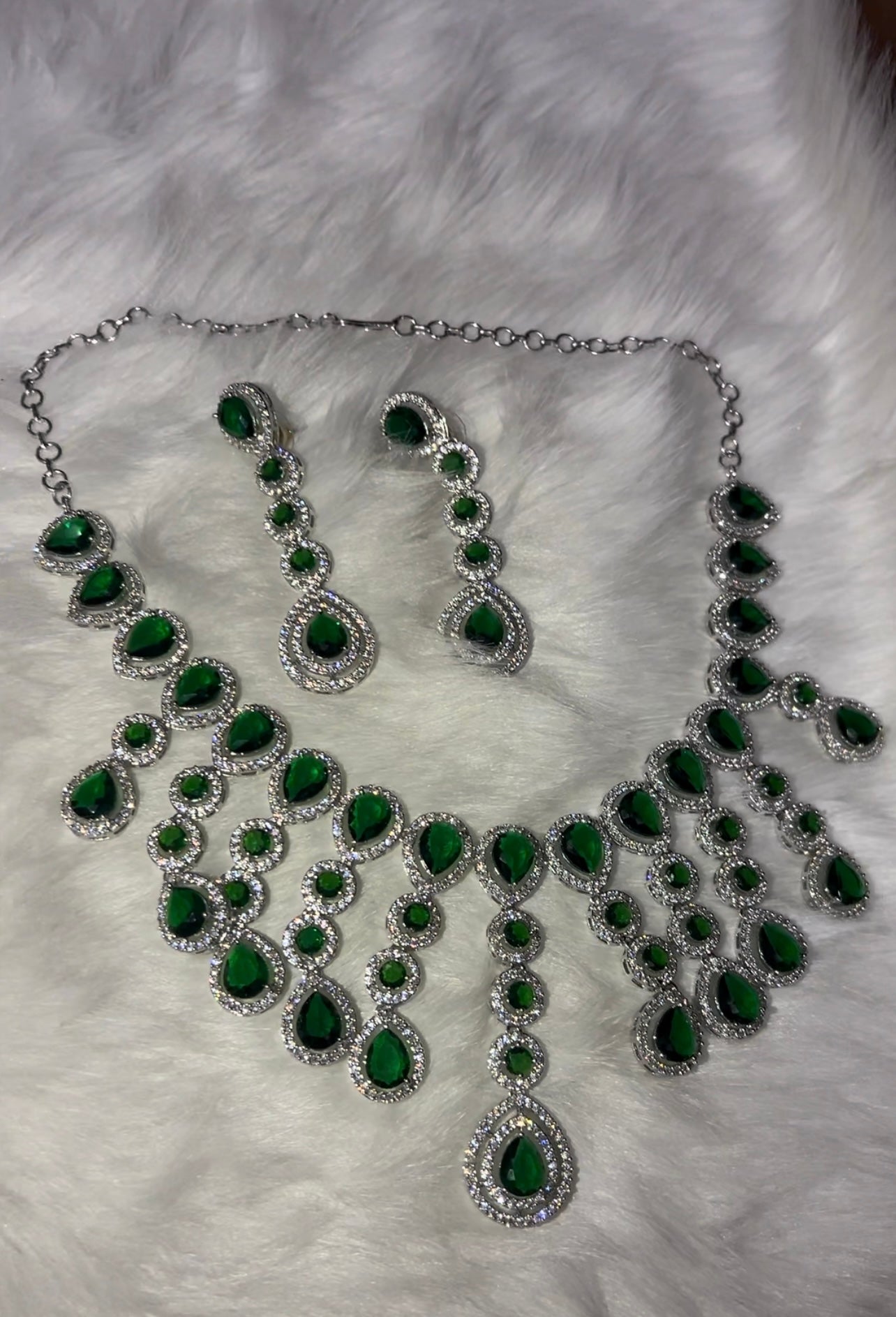 Premium silver finish ad bridal necklace product code 930