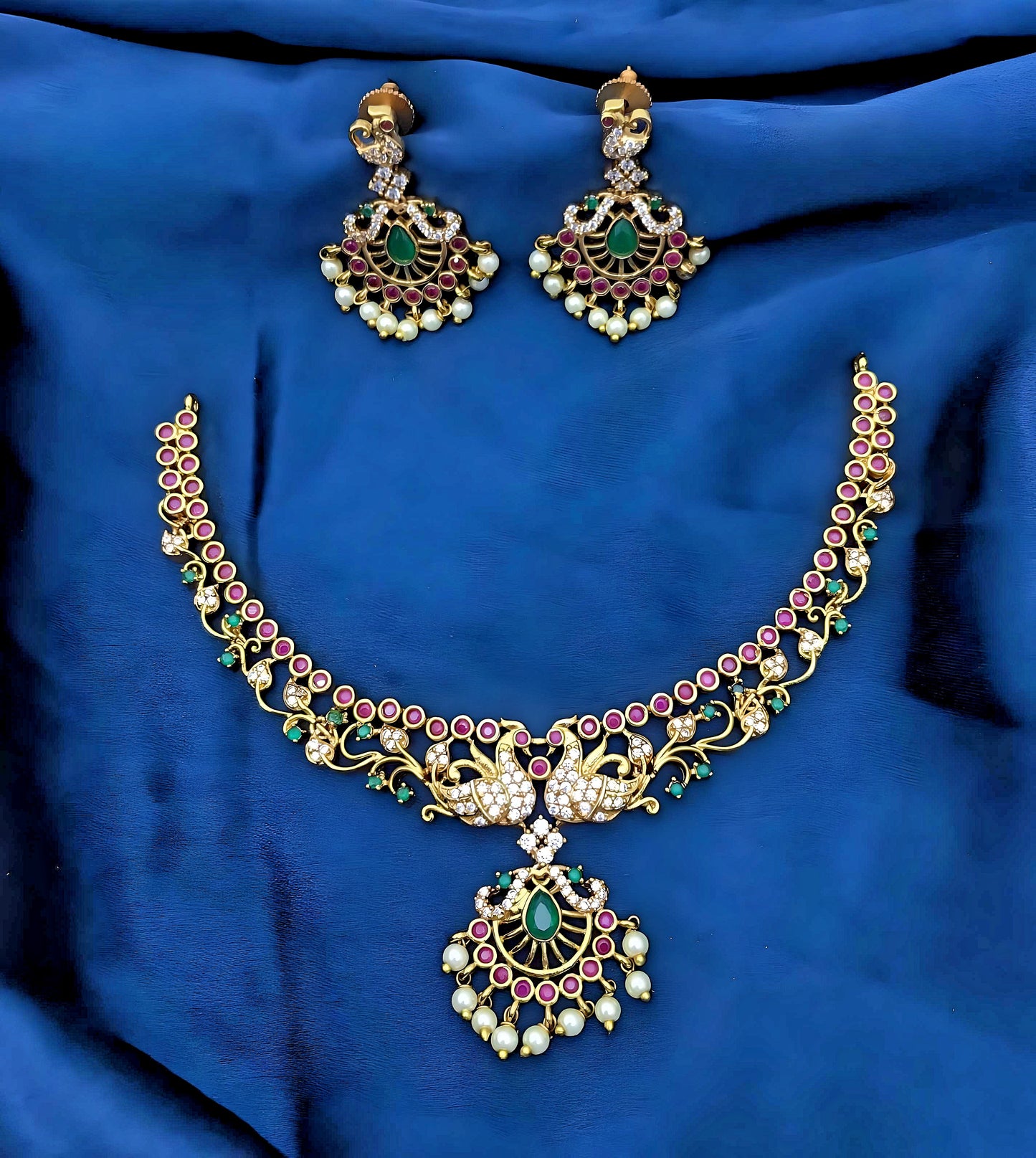 Elegant  ad peacock necklace with earrings product code 415