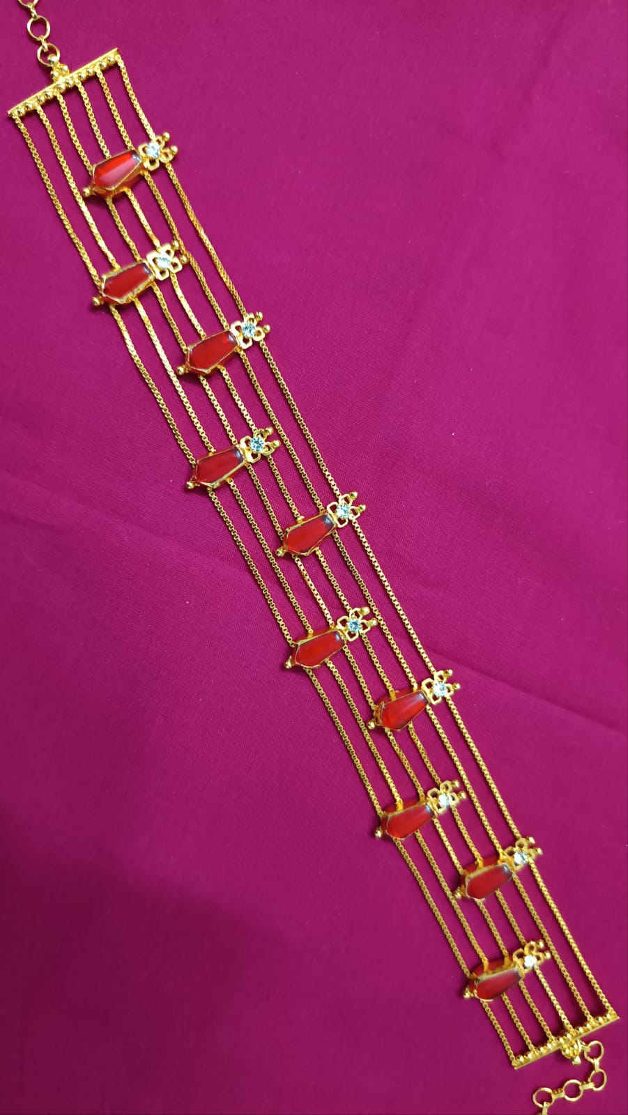 Trending 1gram gold plated 6layer Palakka choker set product code 1172