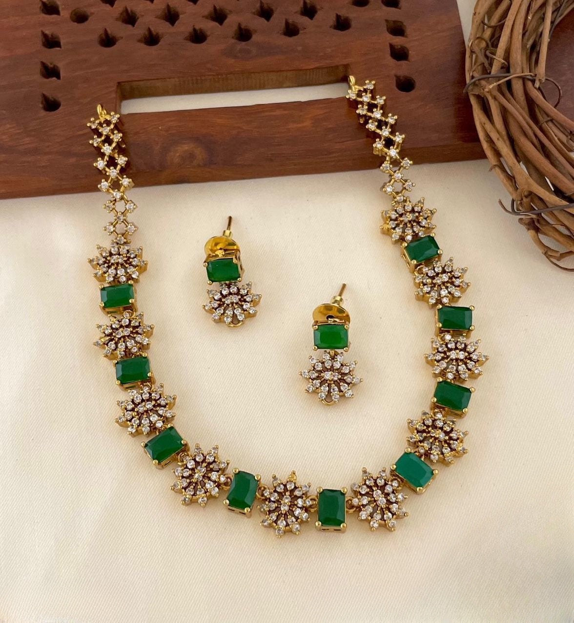 Premium AD Stone Necklace Set